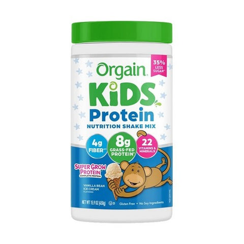 Orgain, Kids Protein Nutrition Shake Mix Powder Vanilla Ice Cream, 15.9 Oz Orgain