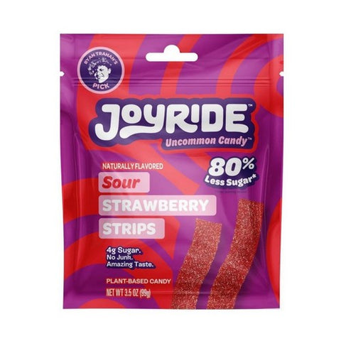 Low Sugar Sour Strawberry Strips 3.5 Oz by Joyride