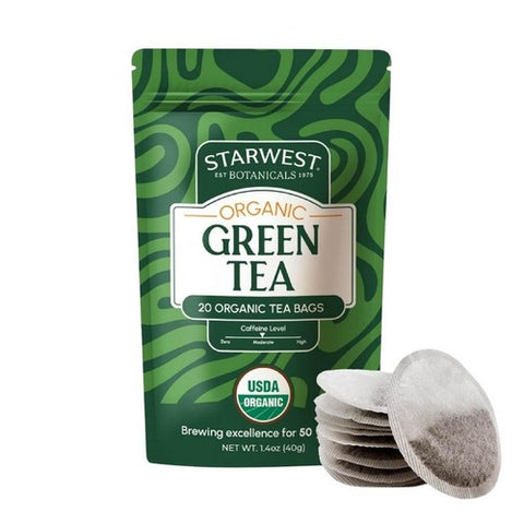 Organic Green Tea Bags 20 Count by Starwest Botanicals