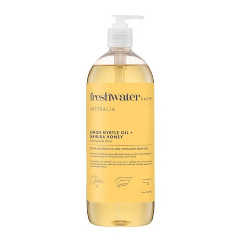 Body Wash Soothing Lemon Myrtle Oil + Manuka Honey 34 Oz by Freshwater Farm