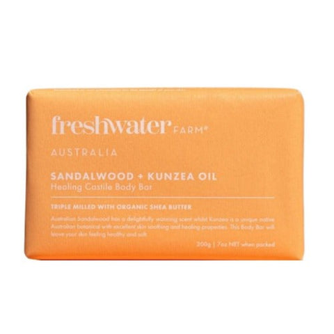 Castile Body Bar Sandalwood + Kunzea Oil 7 Oz by Freshwater Farm