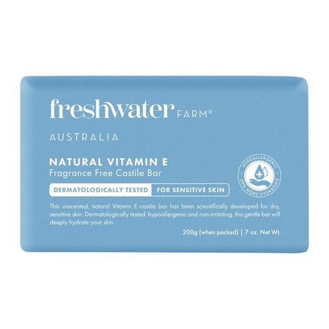 Castile Body Bar Natural Vitamin E Unscented 7 Oz by Freshwater Farm