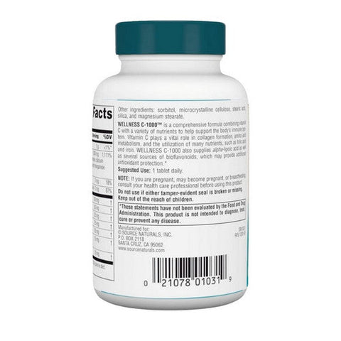 Source Naturals, Wellness C-1000, 50 Tabs Source Naturals