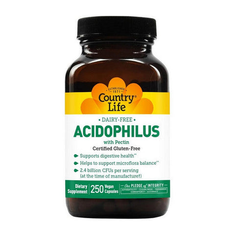 Country Life, Acidophilus with Pectin Vegetarian, 250 Caps Country Life