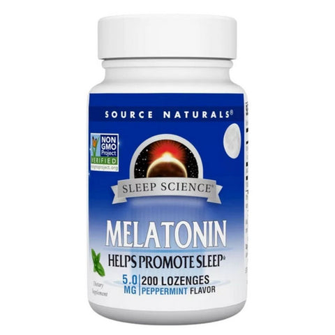 Source Naturals, Melatonin Peppermint, 5 Mg, 200 Lozenges Source Naturals