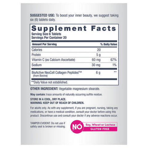 Neocell Laboratories, Grass-Fed Collagen Peptides Plus Vitamin C, 120 Tabs Neocell Laboratories