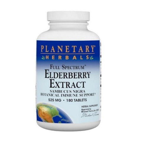 Planetary Herbals, Full Spectrum Elderberry Extract, 525 mg, 180 Tabs Planetary Herbals