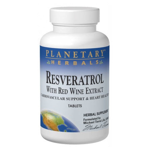 Planetary Herbals, Resveratrol with Red Wine Extract, 60 Tabs Planetary Herbals