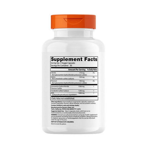 Doctors Best, Glucosamine Chondroitin MSM With OptiMSM, 120 Veggie Caps Doctors Best