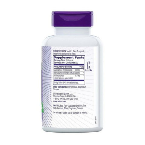 Natrol, Glucosamine Hyaluronic Acid And MSM, 90 Caps Natrol