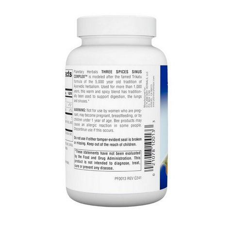 Planetary Herbals, Three Spices Sinus Complex, 1000 Mg, 90 Tabs
