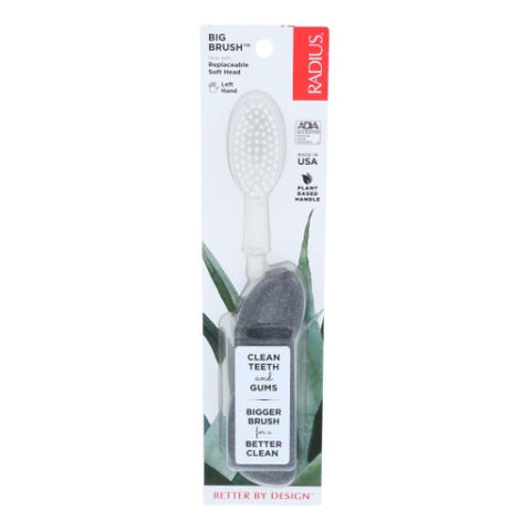 Radius, Big Brush Toothbrush With Replaceable Head Soft Left Hand, 1 Count Radius