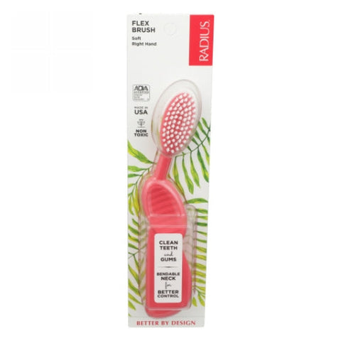 Radius, Radius Flex Brush Toothbrush Soft Assorted Colors Right Hand, Right Handed, 1 Ct Radius