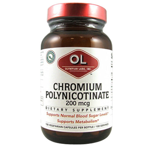 Olympian Labs, Chromium Polynicotinate, 200 Mcg, 100 Caps Olympian Labs