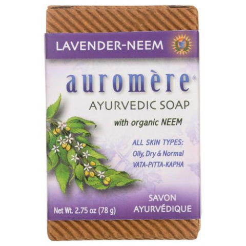 Auromere, Bar Soap Ayurvedic-Himalayan Rose, Lavender-Neem, 2.75 oz Auromere
