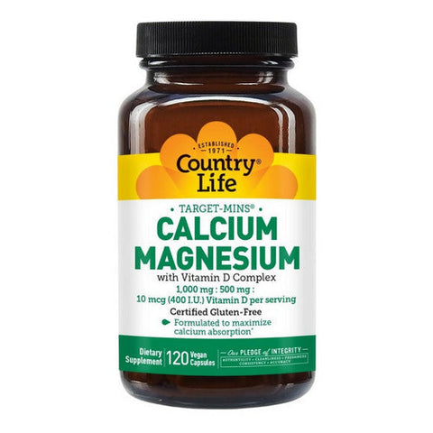 Country Life, CalciumNo ChangeMagnesium With Vitamin D Complex, 1000mg / 500 mg, 120 Vegan Capsules (400 I.U) Country Life