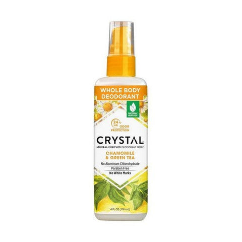 Crystal, Whole Body Deodorant Spray Chamomile And Green Tea, 4 Oz Crystal
