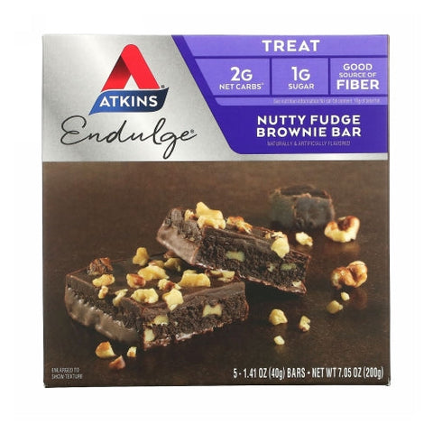 Atkins, Endulge Bars Nutty Fudge Brownie, 5/7.1 oz Atkins