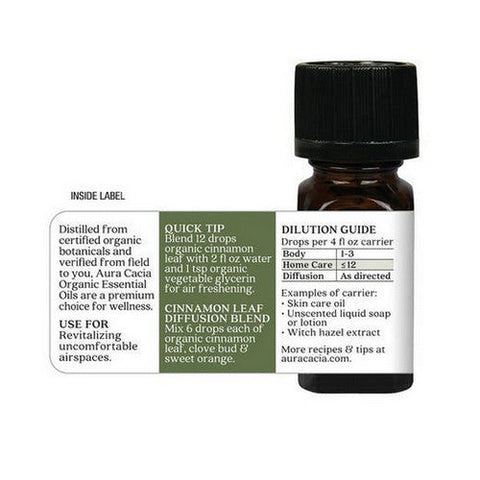Aura Cacia, Essential Oil, Cinnamon Leaf 0.25 oz Aura Cacia