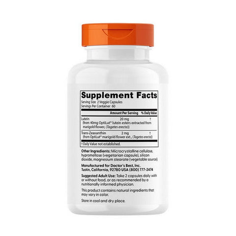 Doctors Best, Lutein, 10 mg, 120 vcaps Doctors Best