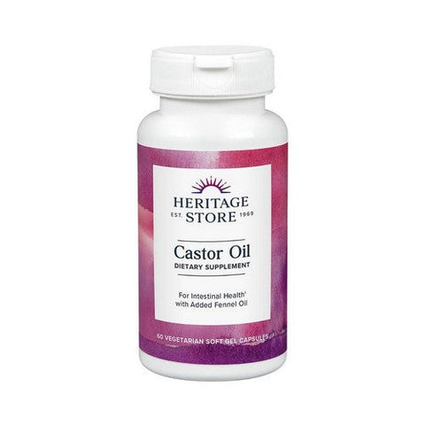 Heritage Store, Castor Oil, 725 Mg, 60 Veg Caps Heritage Store