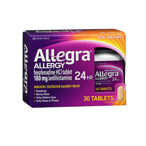 Allegra, Adult Allergy Tablets 24 Hour, 180 mg, 30 tabs Allegra