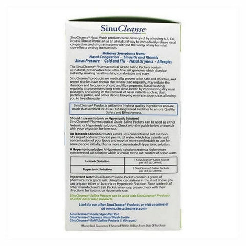 Sinucleanse, Nasal Wash Saline Refill Packets, 60 Count Sinucleanse